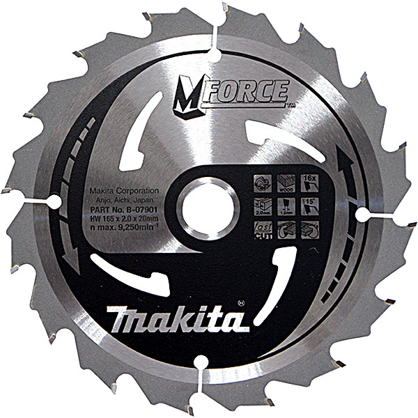 Пильный диск Makita MForce, 165x20 мм 16Т
