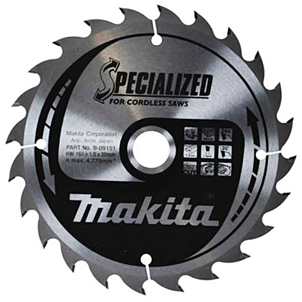 Пиляльний диск Makita Specialized, 160x20 мм 24T