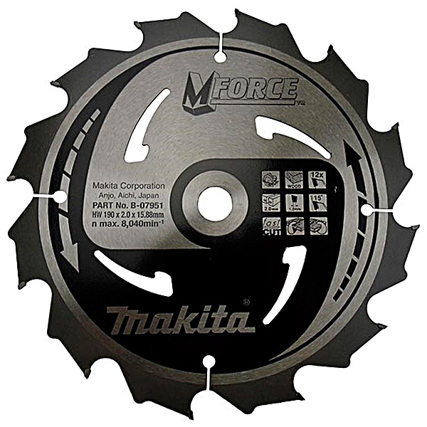 Пильный диск Makita MForce, 190x15,88 мм 12Т