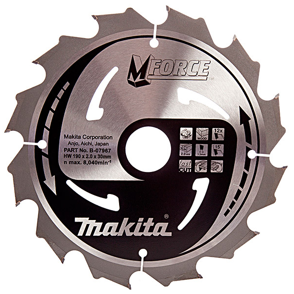 Пильный диск Makita MForce, 190x30 мм 12Т