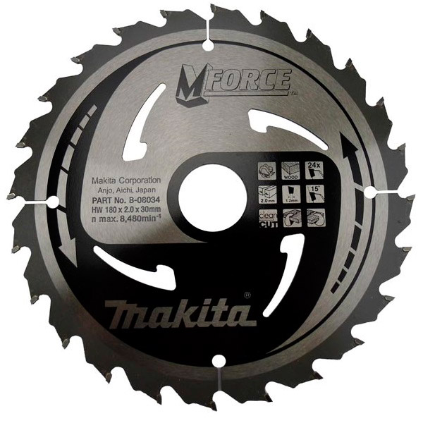Пиляльний диск Makita MForce, 180x30 мм 24Т