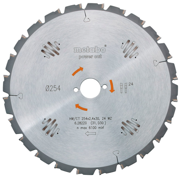 Пильный диск Metabo HW/CT, 230x2,6х30 мм, 24 WZ 20°