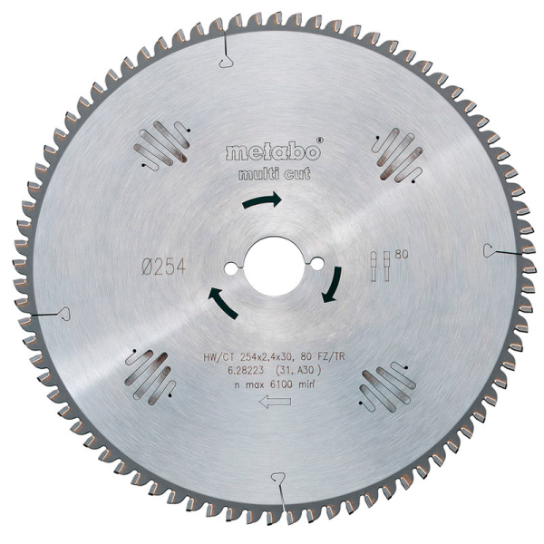 Пиляльний диск Metabo HW/CT, 210x2,6х30 мм, 54 FZ/TZ 5°