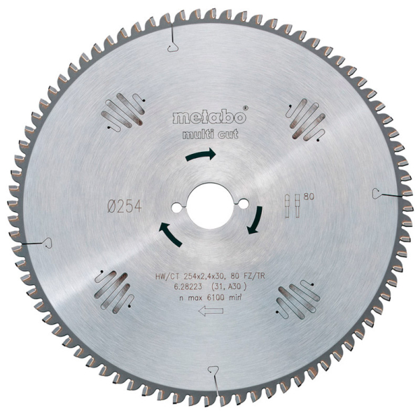 Пильный диск Metabo HW/CT, 230x2,6х30 мм, 60 WZ 5°