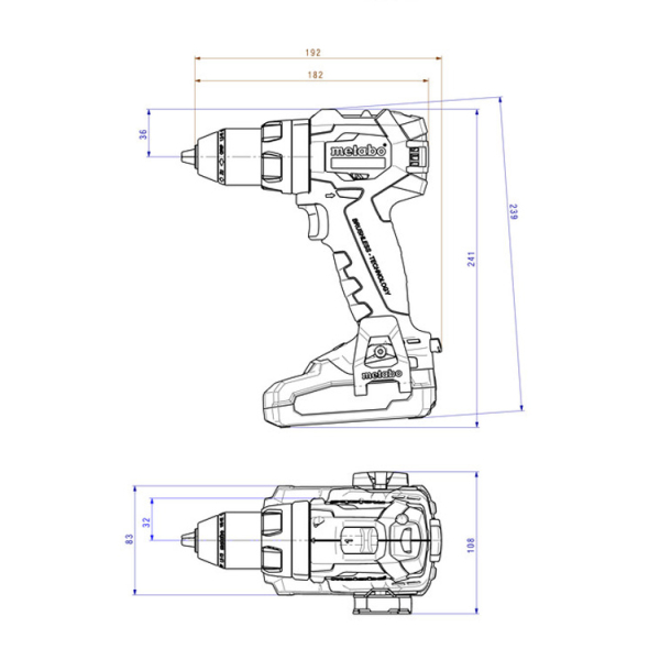 Аккумуляторный ударный шуруповерт Metabo SB 18 LT BL LiHD, 2x4.0Ah, з/у ASC 55, кейс