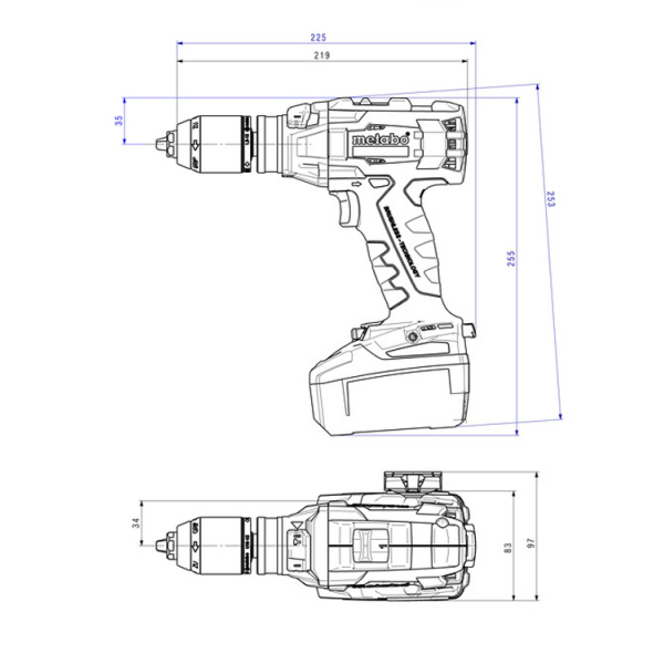 Акумуляторний ударний дриль-шуруповерт Metabo SB 18 LTX BL I LiHD, 2xLiHD 4.0Ah, з/п ASC 55, кейс
