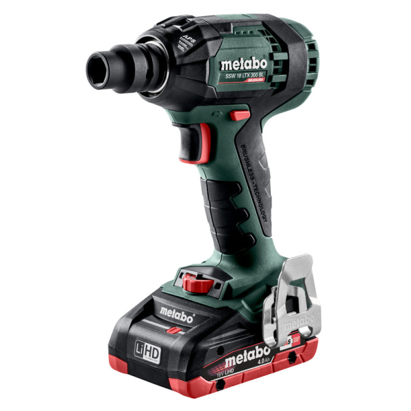Аккумуляторный гайковерт Metabo SSW 18 LTX 300 BL LiHD, 2xLiHD 18V 4.0 Аh, з/у, в кейсе