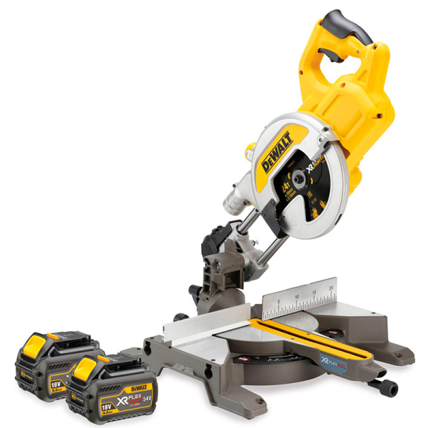 Акумуляторна торцювальна пила XR Flexvolt DeWalt DCS777T2, 2x6.0Ah, з/п
