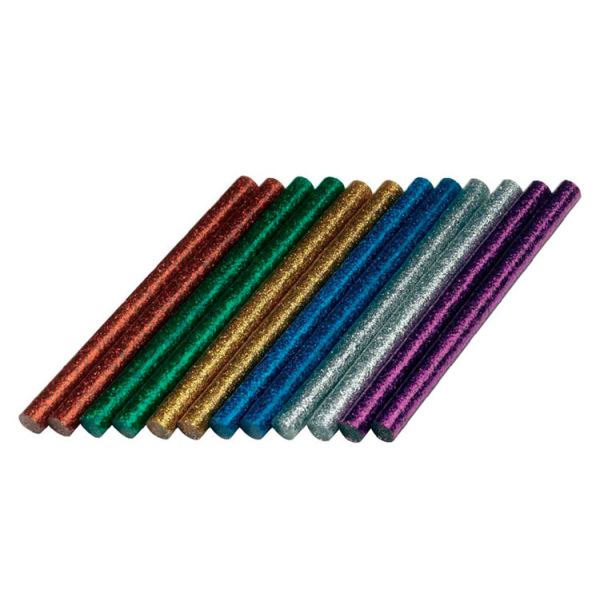 Клеевые стержни Dremel цветные с блестками 7 мм 105° (GG04)