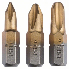 Набор бит Bosch PH1, PH2, PH3, Titanium, 25 мм