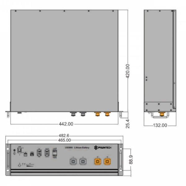 Аккумуляторная батарея Pylontech US3000C, 48В 74 Ah