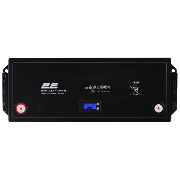 Акумуляторна батарея 2E LFP24, 24 V, 100 Ah, LCD 8S