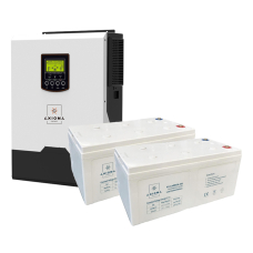Комплект бесперебойного питания Axioma Energy гибридный ИБП инвертор ISMPPT BF 3000, 3000ВА (3000Вт) + 2 АКБ AX-Carbon-200, 12В, 200 Ah