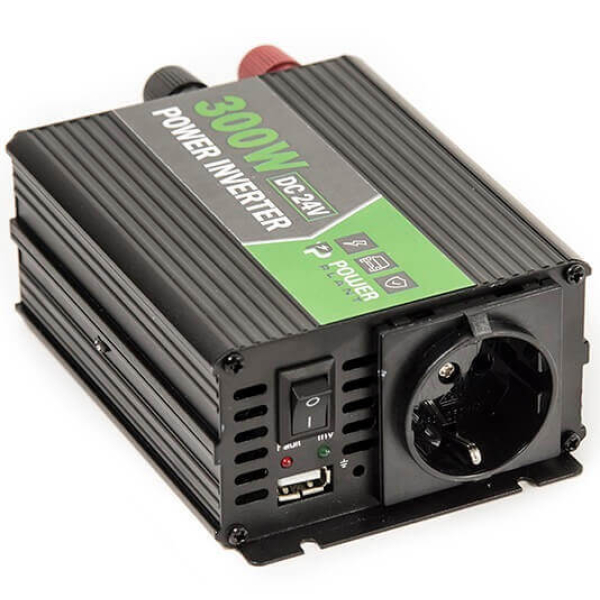 Інвертор автомобільний PowerPlant HYM300-242, 24V