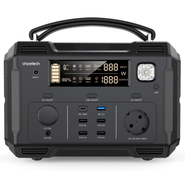 Зарядная станция Choetech BS004, 484 Вт/час, 500 Вт