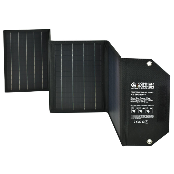 Портативная солнечная панель Konner&Sohnen KS SP28W-4, 28 Вт