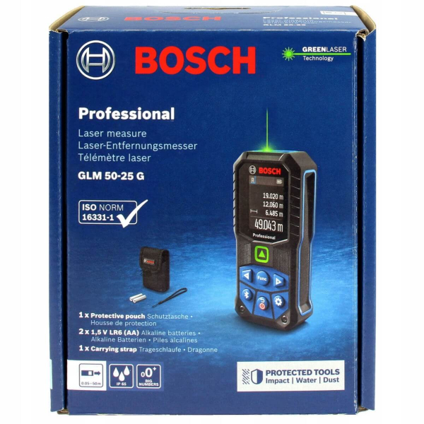 Лазерный дальномер Bosch Professional GLM 50-25 G с чехлом