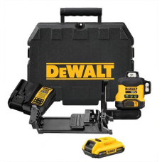 Лазерный линейный уровень DeWalt DCLE34031D1, 1x2.0Ah, з/у, кронштейн, в чемодане