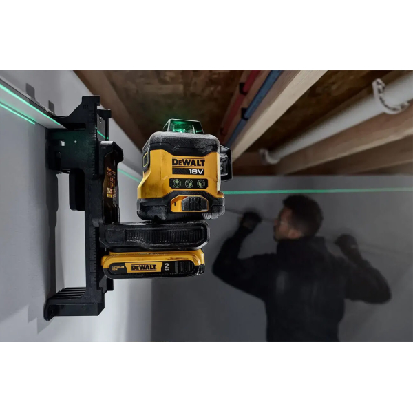 Лазерний лінійний рівень DeWalt DCLE34031D1, 1x2.0Ah, з/п, кронштейн, у валізі