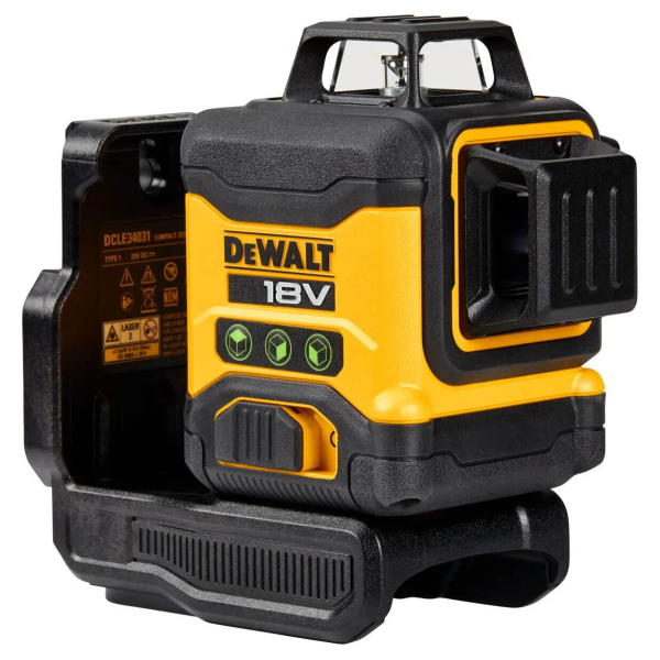 Лазерный линейный уровень DeWalt DCLE34031N, каркас, в чемодане с кронштейном