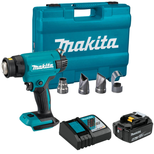 Акумуляторний технічний фен Makita DHG 181 RT, 1x5.0 Ah, з/п, кейс