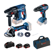 Набор инструментов Bosch Professional перфоратор GBH 180-Li, дрель-шуруповерт GSR 18V-50, болгарка GWS 180-Li в сумке с 2x5.0Ah, з/у GAL 1880 CV