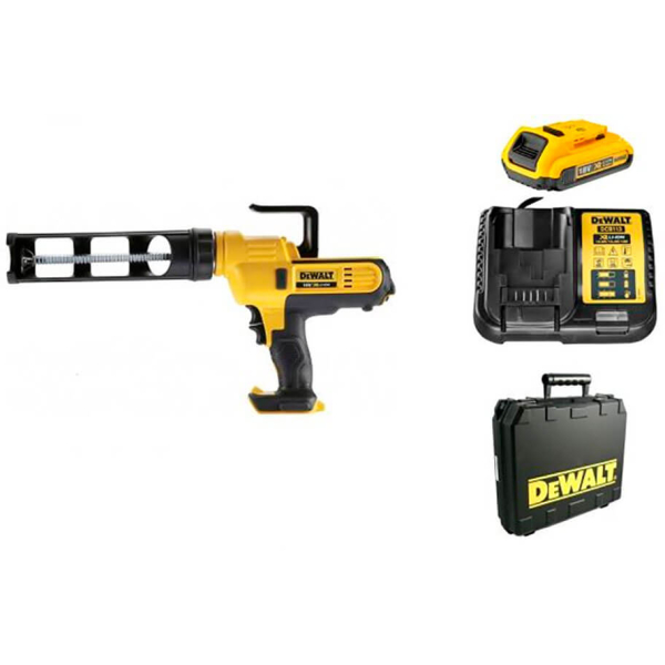 Аккумуляторный пистолет для герметиков DeWALT DCE560D1, 1х2.0Ah, з/у, в кейсе