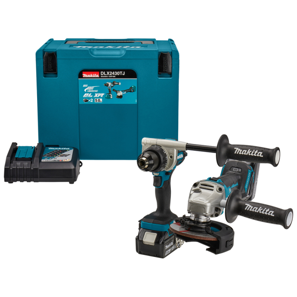 Набор аккумуляторных инструментов Makita DLX2430TJ, 2х5.0 Ah, з/у, кейс Makpac
