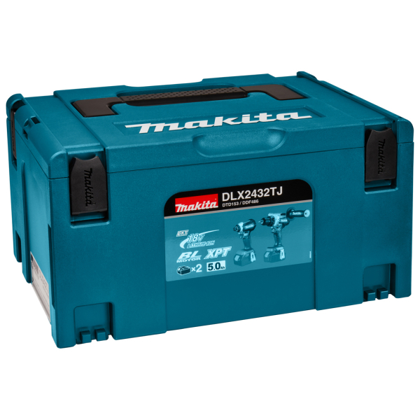 Набор аккумуляторных инструментов Makita DLX2432TJ, 2х5.0 Ah, з/у DC18RC, кейс Makpac