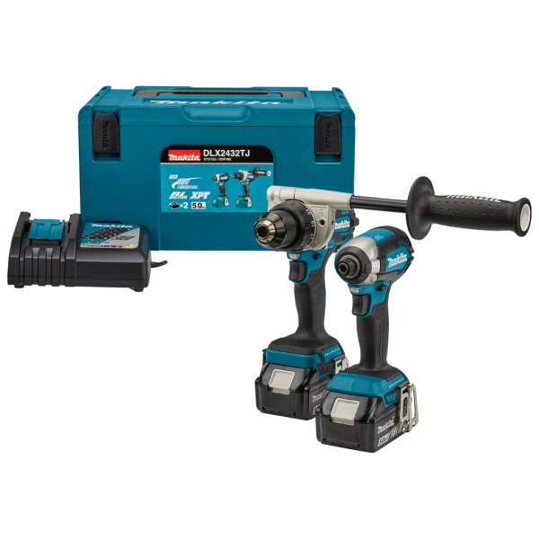 Набор аккумуляторных инструментов Makita DLX2432TJ, 2х5.0 Ah, з/у DC18RC, кейс Makpac