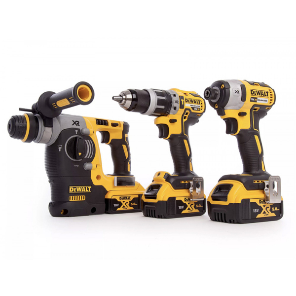 Набор трех аккумуляторных инструментов DeWALT DCK368P3T, 3х5.0Ah, з/у, 2 кейси