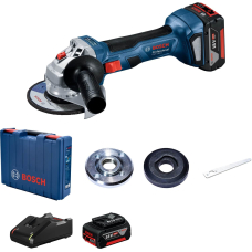 Аккумуляторная угловая шлифмашина Bosch Professional GWS 180-LI, 2x4.0 Ah, з/у GAL 18V-40, в кейсе
