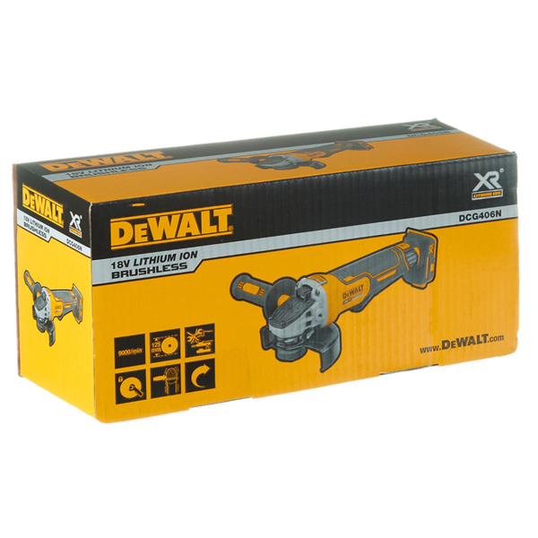 Акумуляторна болгарка DeWalt DCG406N, каркас в картоні