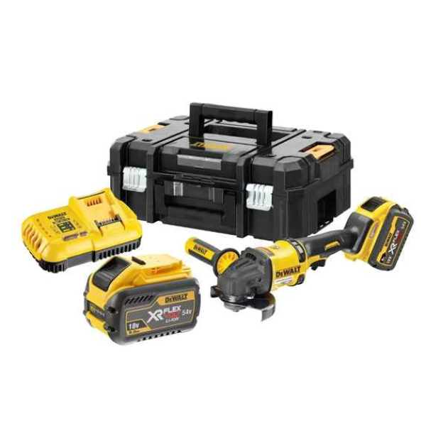 Акумуляторна кутова шліфмашина DeWalt DCG418X2, 2x3.0 Аh, з/п, в кейсі TSTAK