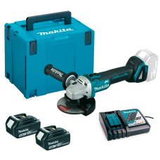 Акумуляторна болгарка Makita DGA504RFE, 2x3.0 Ah, DC18RC, кейс Makpac