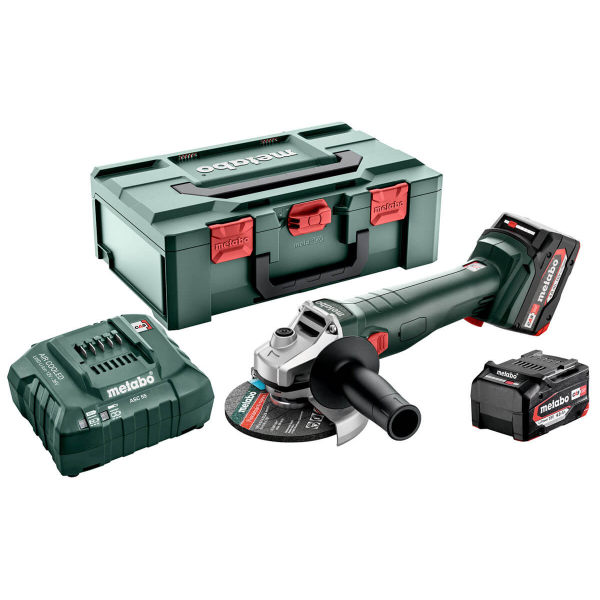 Акумуляторна болгарка Metabo W 18 7-125, 2x4.0Ah, з/п, в metaBOX 165 L