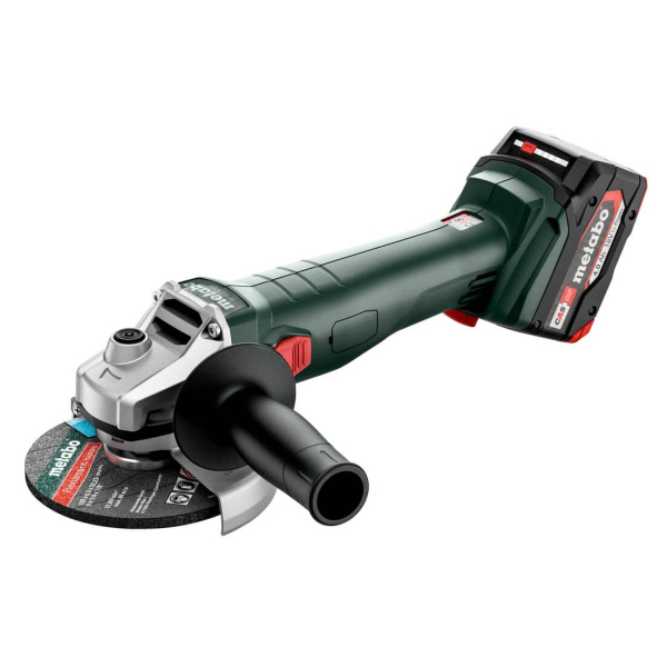 Акумуляторна кутова шліфмашина Metabo W 18 L 9-125, 2x4.0Ah, з/п, в metaBOX 165 L