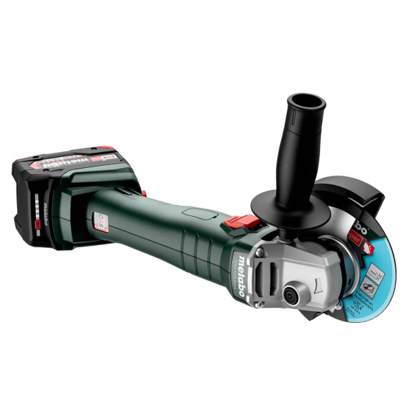Акумуляторна кутова шліфмашина Metabo W 18 L 9-125, 2x4.0Ah, з/п, в metaBOX 165 L