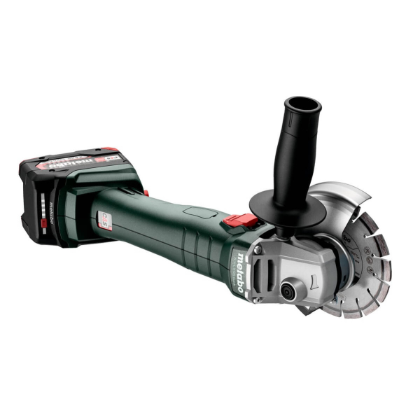 Акумуляторна кутова шліфмашина Metabo W 18 L 9-125, 2x4.0Ah, з/п, в metaBOX 165 L
