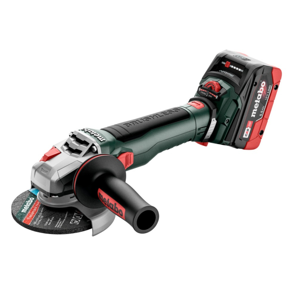Акумуляторна кутова шліфмашина Metabo WVB 18 LT BL 11-125 Q, 2xLiHD 5.5 Ah, з/п ASC 145, в MetaBox 165 L