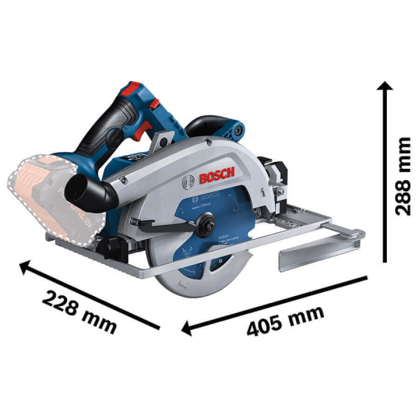Акумуляторна циркулярна пила Bosch Professional GKS 18V-68 GC, 2xProCORE18V 8.0Ah, з/п GAL 18V-160 C, в L-Boxx 238