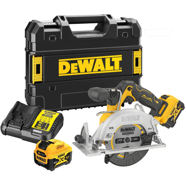 Акумуляторна дискова пила DeWalt DCS512P2, 2x5.0Ah, з/п, в кейсі