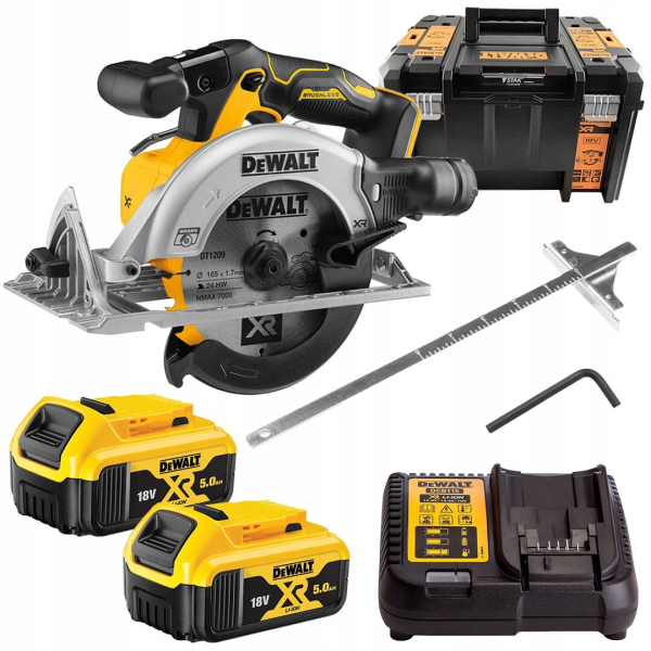 Аккумуляторная дисковая пила DeWalt DCS565P2, 2x5.0Ah, з/у, кейс