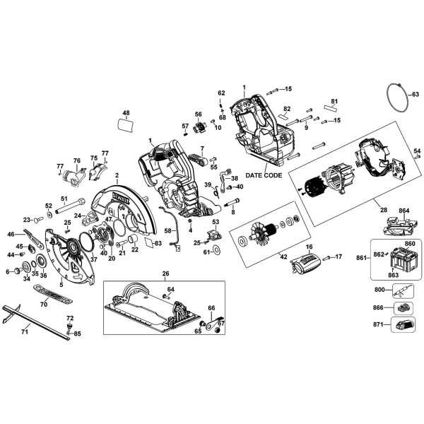 Аккумуляторная дисковая пила DeWalt DCS570N, 1x5.0Ah