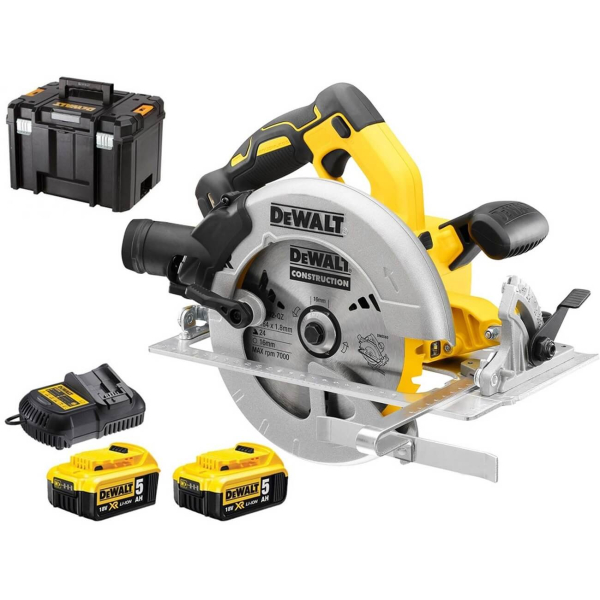 Акумуляторна дискова пила DeWalt DCS570P2, 2x5.0Ah, з/п, кейс