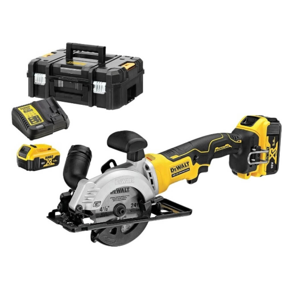 Аккумуляторная дисковая пила DeWalt DCS571P2, 2x5.0Ah, з/у, кейс