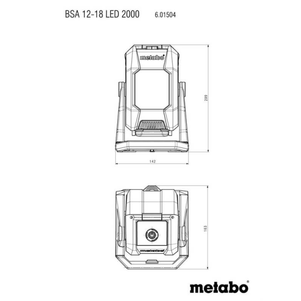 Аккумуляторный прожектор Metabo BSA 12-18 LED 2000, каркас