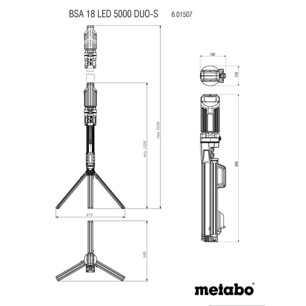 Аккумуляторный прожектор Metabo BSA 18 LED 5000 DUO-S