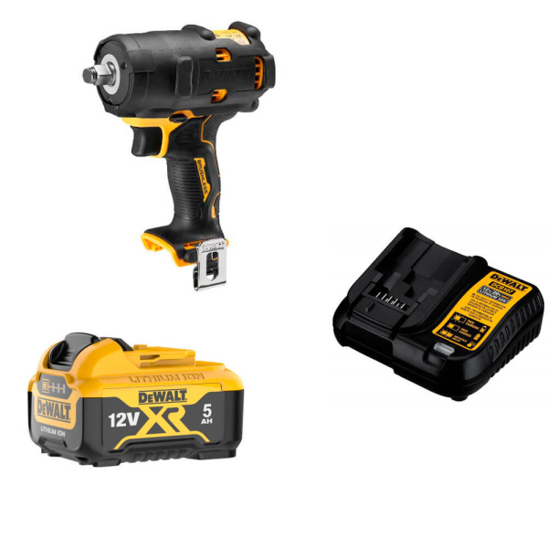 Аккумуляторный гайковерт DeWALT DCF901P1G, 1x12 В Li-Ion XR 5.0 Ah, з/у