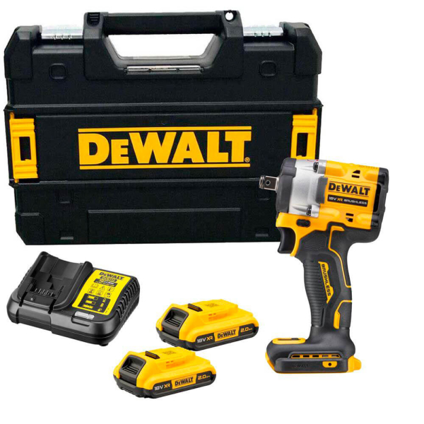 Акумуляторний гайковерт DeWALT DCF921D2T, 2x18 В Li-Ion XR 2.0 Ah, з/п, кейс